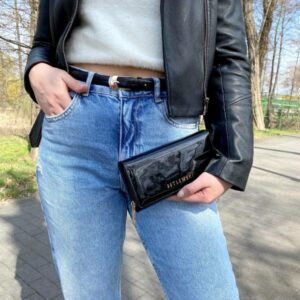 Lakierowany portfel damski Betlewski ROYAL czarny