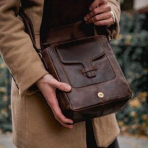 Torebka męska skórzana HUNTER Betlewski TBG-HT-107 BRAZ