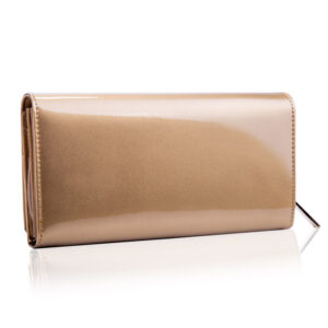 Złoty portfel damski z lakierowanej skóry SHINY Betelwski