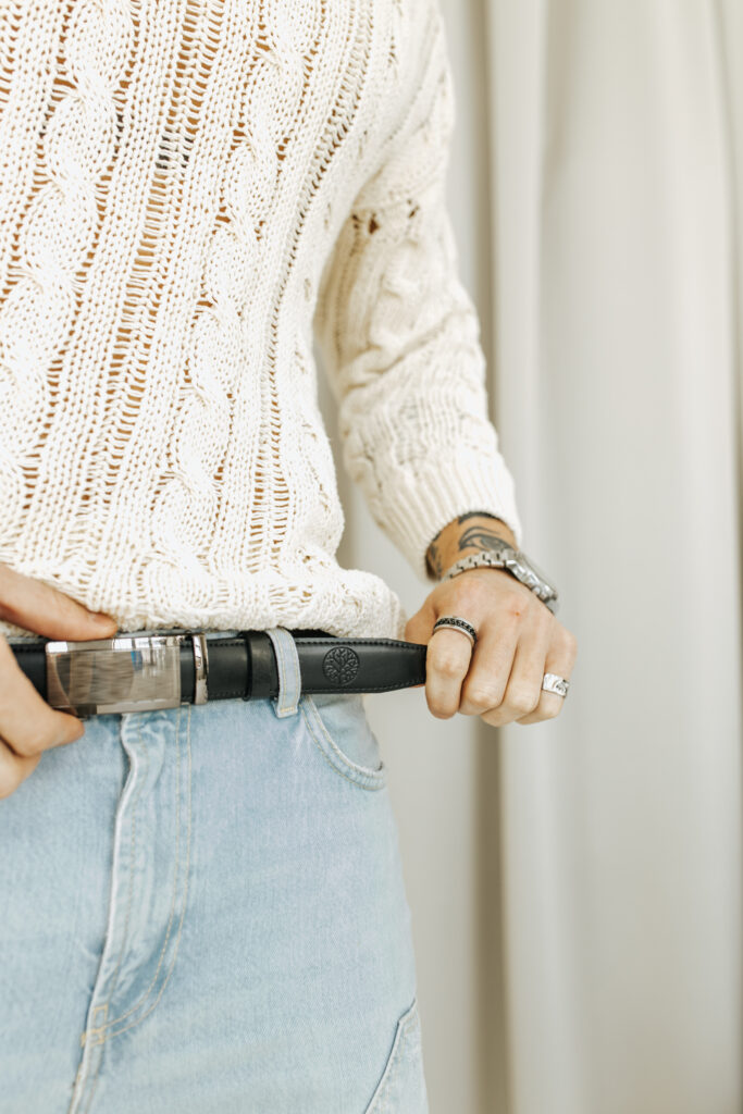 skórzany pasek męski automatic