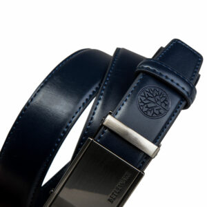 Granatowy pasek skórzany