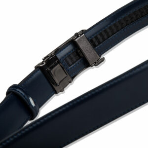 Granatowy pasek skórzany