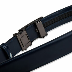 Granatowy pasek skórzany