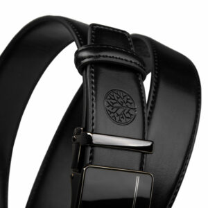 Szlufki automatycznego paska męskie oraz tłoczone logo marki - Skórzany pasek męski automatyczny Betlewski®