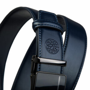 Szlufki automatycznego paska męskie oraz tłoczone logo marki - Skórzany pasek męski automatyczny Betlewski®