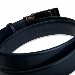 Granatowy pasek skórzany