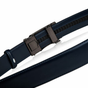 Granatowy pasek skórzany