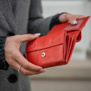 Portfel damski BASIC czerwony Betlewski BPD-DZ-11