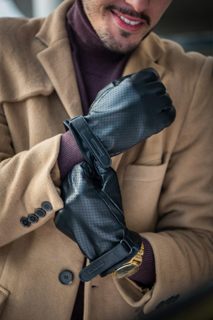 Rękawiczki męskie skórzane iTouch GLM-BG-4