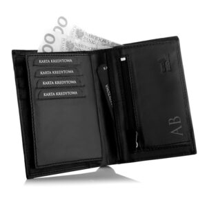 Portfel męski czarny BASIC Betlewski BPM-DZ-74