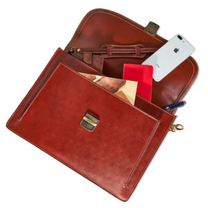 Skórzana aktówka męska CLASSY Betlewski TBA-325 COGNAC