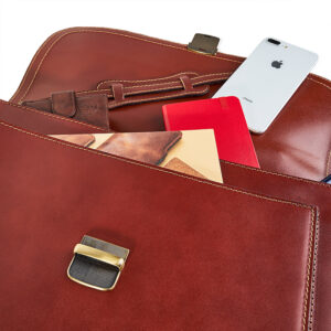 Skórzana aktówka męska CLASSY Betlewski TBA-325 COGNAC