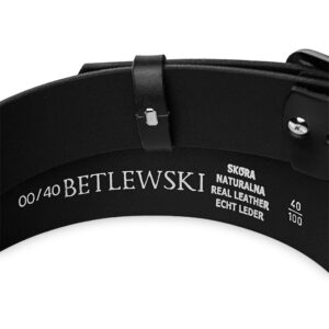 Pasek skórzany DENIM Betlewski LIC40-B1G-CZARNY