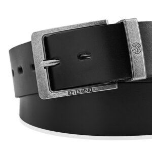 Pasek skórzany DENIM Betlewski LIC40-B1G-CZARNY