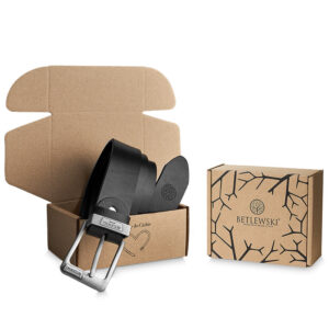 Pasek skórzany DENIM II Betlewski LIC40-B2G-CZARNY