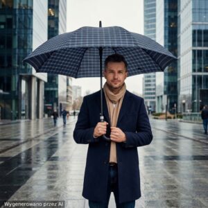 półautomatyczny parasol w kratę splash