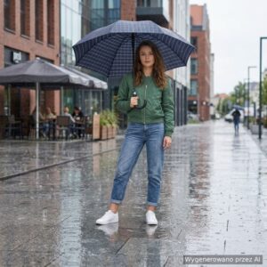 półautomatyczny parasol w kratę splash