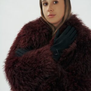 rękawiczki damskie z kokardką velvet