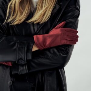 damskie rękawiczki suede