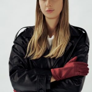 damskie rękawiczki suede