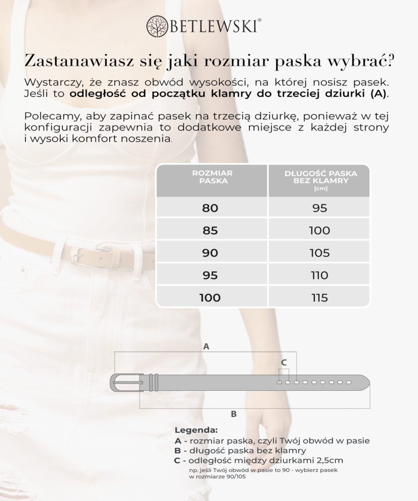 skórzany pasek damski chic