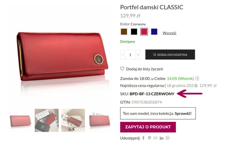 sku produktu tel