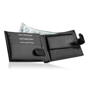 portfel męski classic z grawerowanymi inicjałami