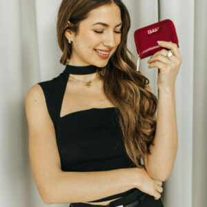 mała portmonetka damska croco