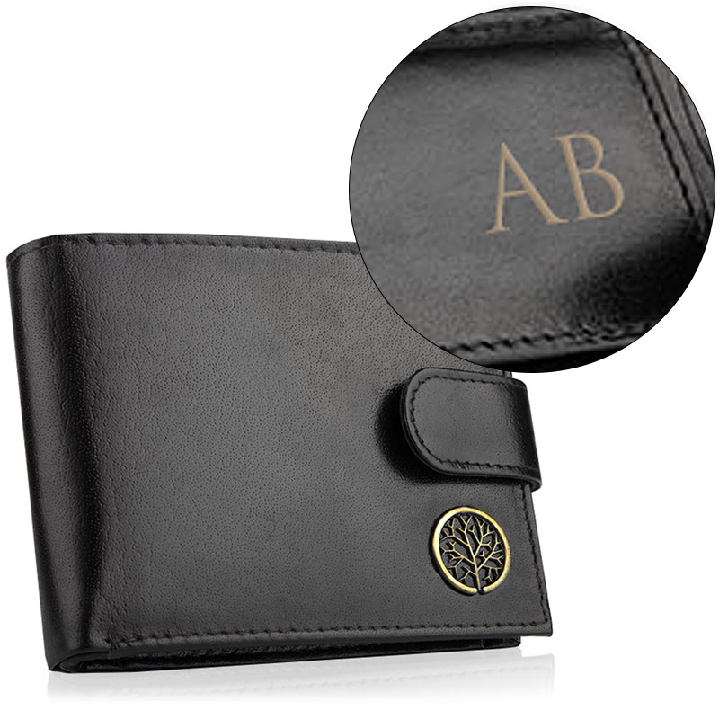 portfel męski classic z grawerowanymi inicjałami