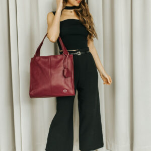 skórzana torebka shopper flame