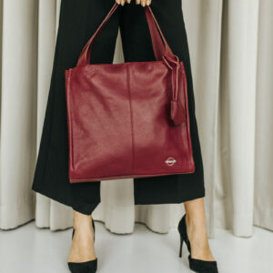 skórzana torebka shopper flame
