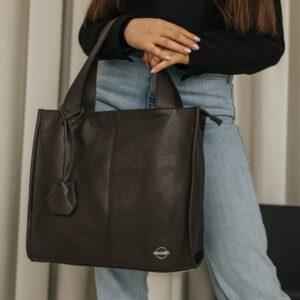 skórzana torebka shopper flame