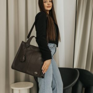 skórzana torebka shopper flame