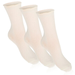 3 pary damskich skarpetek z falbanką comfy kremowy, uniwersalny