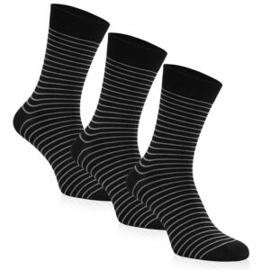 3 pary skarpetek w paski comfy czarny, 39 42