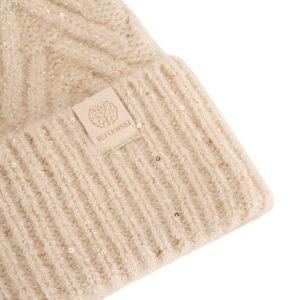 czapka damska z pomponem winter beżowy