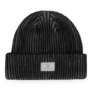 czapka męska melanżowa winter czarny