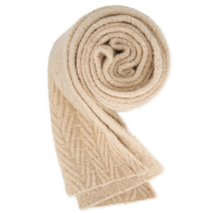 duży szalik damski winter beżowy