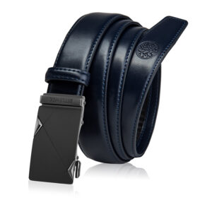 granatowy skórzany pasek męski elite