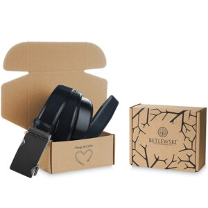 granatowy skórzany pasek męski elite