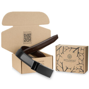 skórzany pasek męski czarno brązowy elite