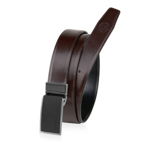 skórzany pasek męski czarno brązowy elite
