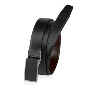 skórzany pasek męski czarno brązowy elite