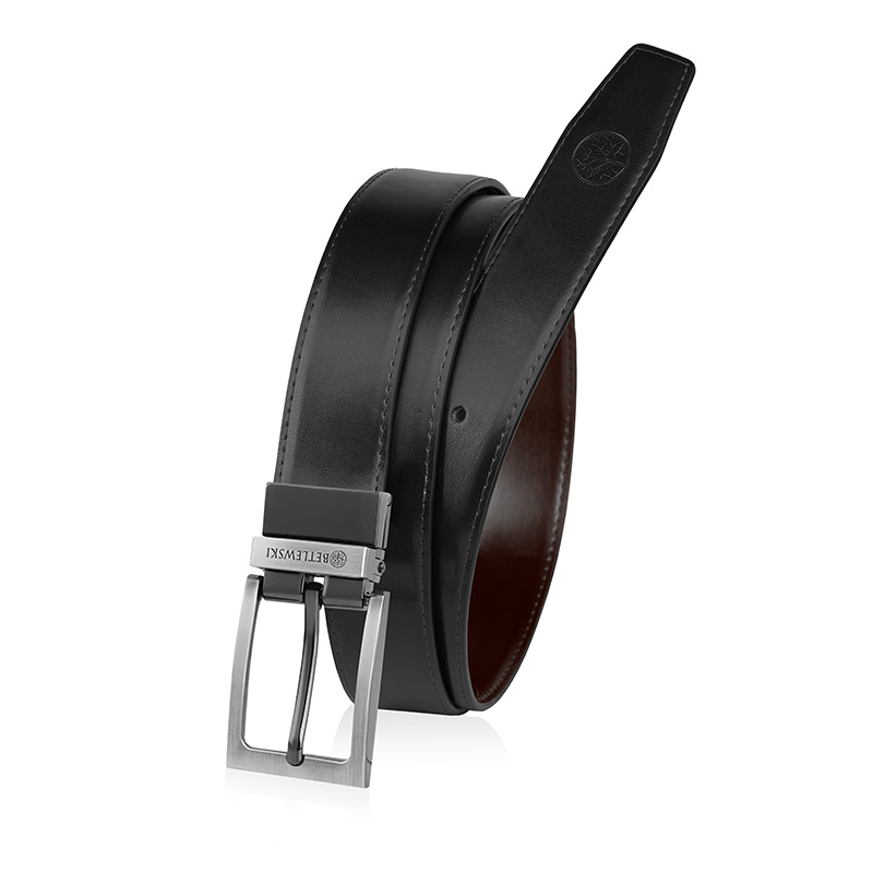 skórzany pasek męski czarno brązowy elite (kopia)