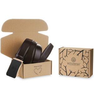 skórzany brązowy pasek męski elite