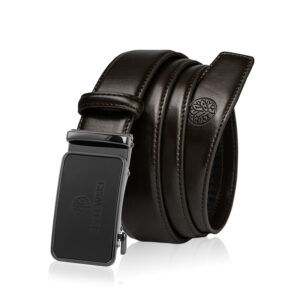 ciemnobrązowy skórzany pasek męski elite