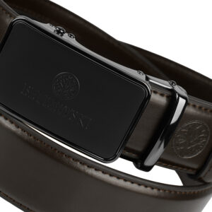 ciemnobrązowy skórzany pasek męski elite