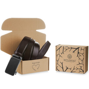 ciemnobrązowy skórzany pasek męski elite