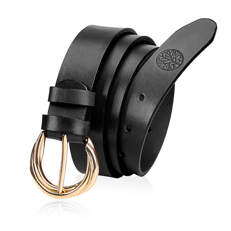 skórzany pasek damski gaia czarny, 75