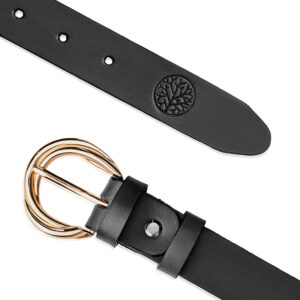 skórzany pasek damski gaia czarny, 75